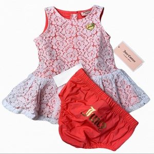 Juicy Couture Lace Dress & Diaper Cover Set 6-9 Mo